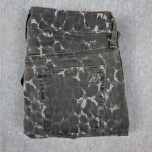 Sam Edelman Womens 27x27 High Rise Skinny Jeans Gray Animal Print Raw Hem